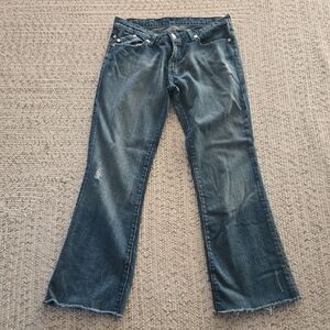 Rock & Republic Distressed Flare Jeans - Blue